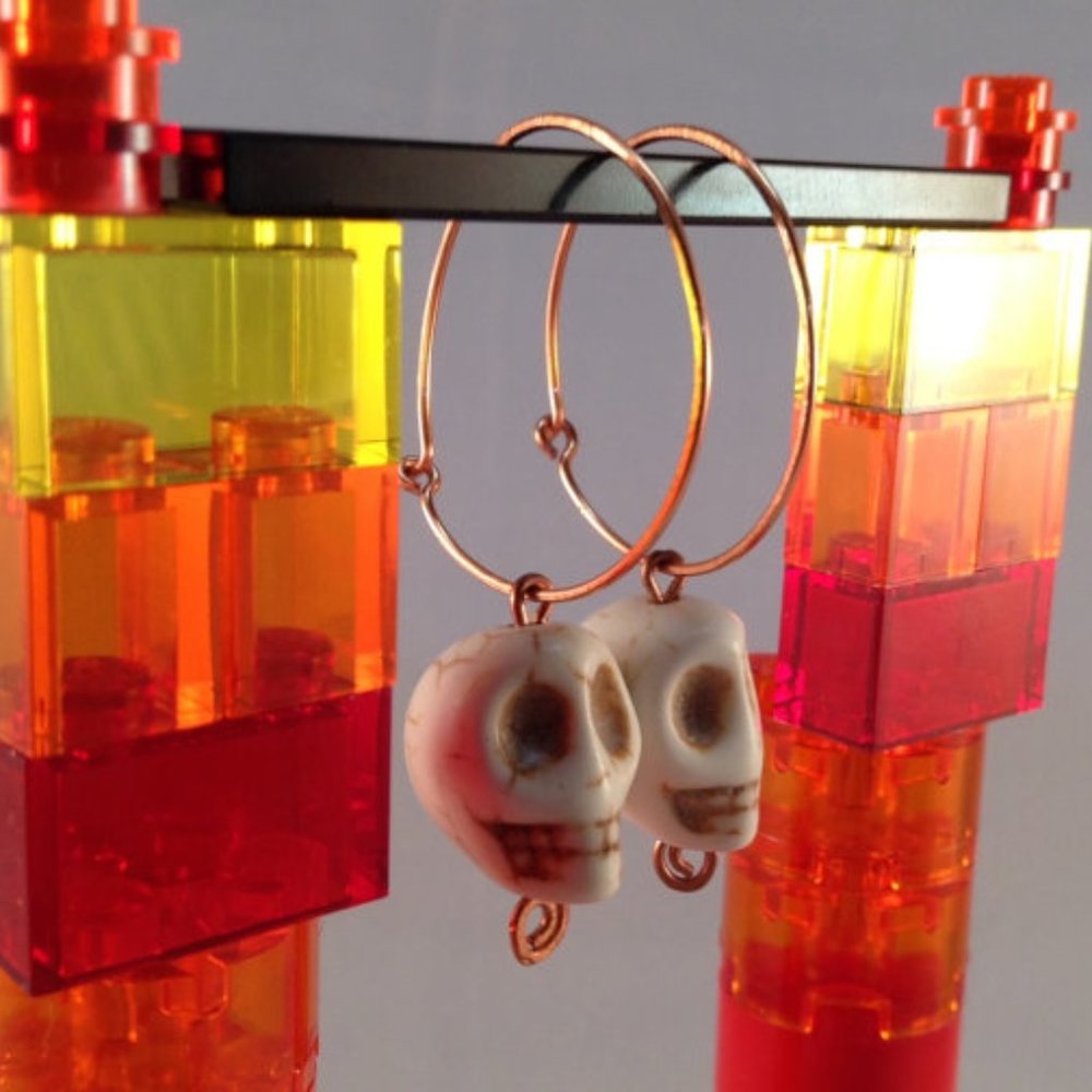 Copper and Skull Hoops item #54